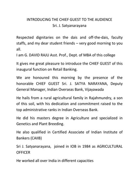 how to introduce a mayor in a speech|How to Introduce and Honor Chief Guest in a Function.